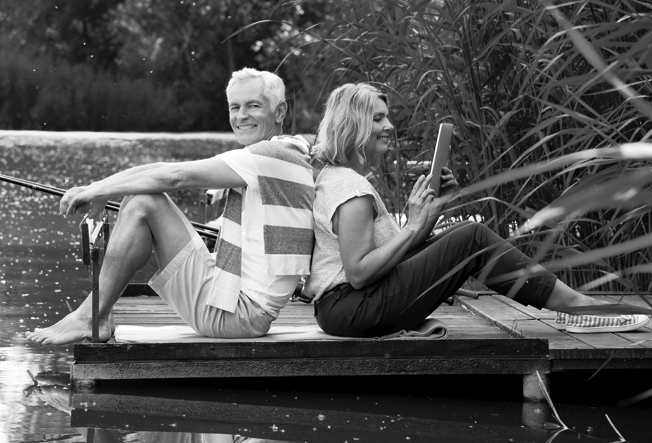 Happy retired couple relaxing